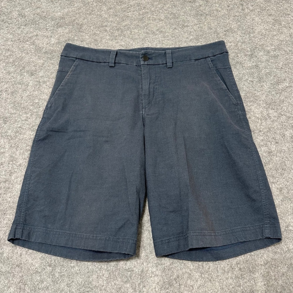 Lululemon Commission Shorts Mens 36 Navy Blue Golf Chino Stretch 11" Inseam
